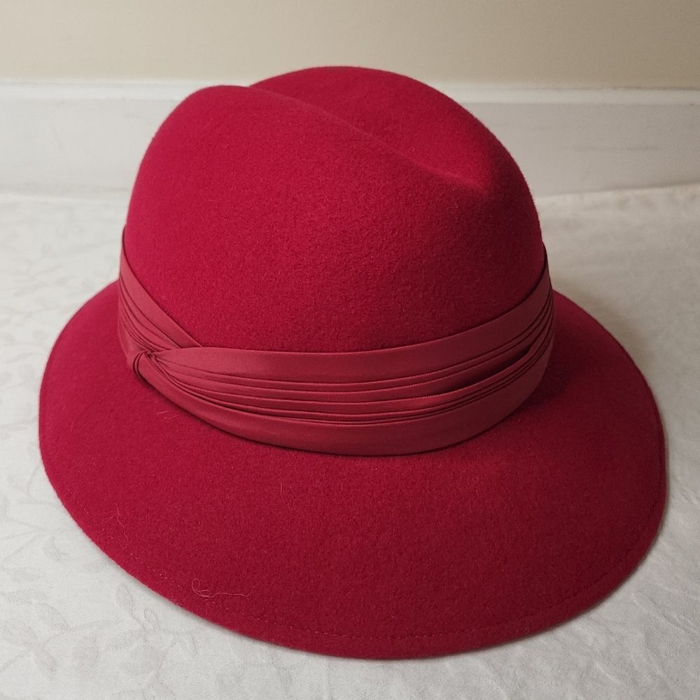 50s Fuscia Pink Wool Hat
